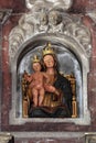 Virgin Mary With baby Jesus, statue on the altar of Saint Roch in the church of Saint Mark in Korcula, Korcula island, Croatia Royalty Free Stock Photo