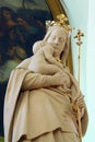 Virgin Mary with baby Jesus, a statue on the main altar of St. Peter`s Church in Zagreb Royalty Free Stock Photo