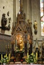 Virgin Mary with baby Jesus, statue on the main altar in Zagreb cathedral Royalty Free Stock Photo