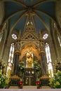 Virgin Mary with baby Jesus, statue on the main altar in Zagreb cathedral Royalty Free Stock Photo