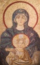 Virgin Mary with child - Byzantine mosaic in Hagia Sophia, Istanbul, Turkey Royalty Free Stock Photo