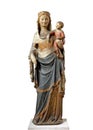 Virgin Mary holding Jesus Christ child statue isolated Royalty Free Stock Photo