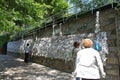 Wishing Wall at House of the Virgin Mary Near Kusadasi, Turkey. Unknown tourists Royalty Free Stock Photo