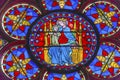 Virgin Mary Jesus Stained Glass Notre Dame Paris France Royalty Free Stock Photo