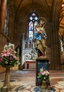 Virgin Mary with Jesus statue in a cathedral Royalty Free Stock Photo