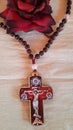 Virgin Mary Prayer Rope with eoofrn cross and beads.