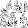 Virgin Mary Set Royalty Free Stock Photo