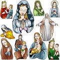 Virgin Mary Set Royalty Free Stock Photo