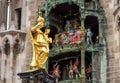 Virgin Mary statue closeup in Marienplatz square, Munich, Germany Royalty Free Stock Photo