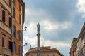 Virgin Mary Statue Immaculate Conception Column In Piazza Spagna, Rome, Italy