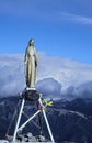 Virgin Mary statue on the top of the mountain. Royalty Free Stock Photo