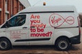 Virgin Media van on a street in Birmingham, UK Royalty Free Stock Photo