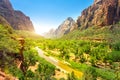 Virgin nature paniramic view of Zion National Park Royalty Free Stock Photo