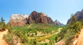 Virgin nature paniramic view of Zion National Park Royalty Free Stock Photo