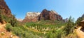 Virgin nature paniramic view of Zion National Park Royalty Free Stock Photo