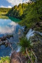 Virgin nature of Plitvice lakes national park, Croatia Royalty Free Stock Photo