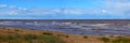 Virgin panoramic seascape with clouds and small waves in Baltic sea