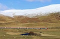 Pendolino electric train in winter countryside