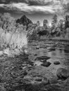 The Watchman and the Virgin River in Zion, infrared