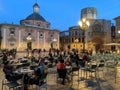 Virgin Square in Valencia, Spain at night