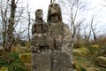 Virgin stone made by the sculptor Jorge Oteiza in Kukuarri mountain in basque town of Orio. Royalty Free Stock Photo