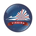 Virgina map button. Vector illustration decorative design Royalty Free Stock Photo