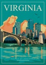 Virginia american poster. City view