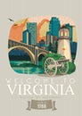 Virginia american poster. Poster in retro style