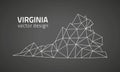 Virginia black vector outline polygonal triangle map