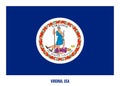 Virginia Flag Vector Illustration on White Background. USA State Flag Royalty Free Stock Photo