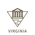 Virginia icon. Element of city in triangle icon