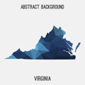 Virginia map in geometric polygonal,mosaic style.