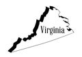 Virginia Map Silhouette In 3D Royalty Free Stock Photo