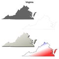 Virginia outline map set