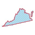 Virginia population map. Stick figures people map. Pattern of men and women. Flat vector illustration