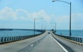 The light traffic on Chesapeake Bay Bridge Tunnel in the summer