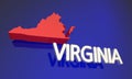 Virginia VA Red State Map Name Royalty Free Stock Photo