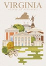 Virginia vector american poster. Vintage style