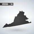 Virginia vector map silhouette isolated on white background. High detailed illustration. United state of America country.