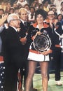 Virginia Wade Receives Wightman Cup Competition Trophy in Chicago in 1981