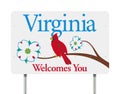 Virginia Welcomes You road sign Royalty Free Stock Photo