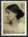 Virginia Woolf UK Postage Stamp Royalty Free Stock Photo