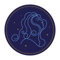 Virgo astrological sign, horoscope symbol vector