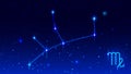 Virgo constellation in night starry sky. Virgo zodiac sign horoscope