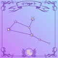 Virgo constellation on a purple background. Schematic representation of the signs of the zodiac