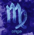 Virgo icon of zodiac, vector illustration icon. astrological signs, image of horoscope. Water-colour style Royalty Free Stock Photo