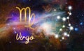 Virgo Libra Zodiac Sign and Constellation, cosmic background