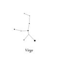 Virgo sign. Stars map of zodiac constellation. Vector illustration Royalty Free Stock Photo