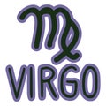 Virgo star sign zodiac symbol clip art. Mystic esoteric astrological sign. Magic horoscope illustration doodle in flat colour. Royalty Free Stock Photo