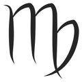 Virgo symbol. Zodiac horoscope black line icon